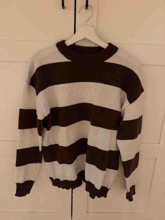 Damen Pullover gestreift braun weiss Grösse M