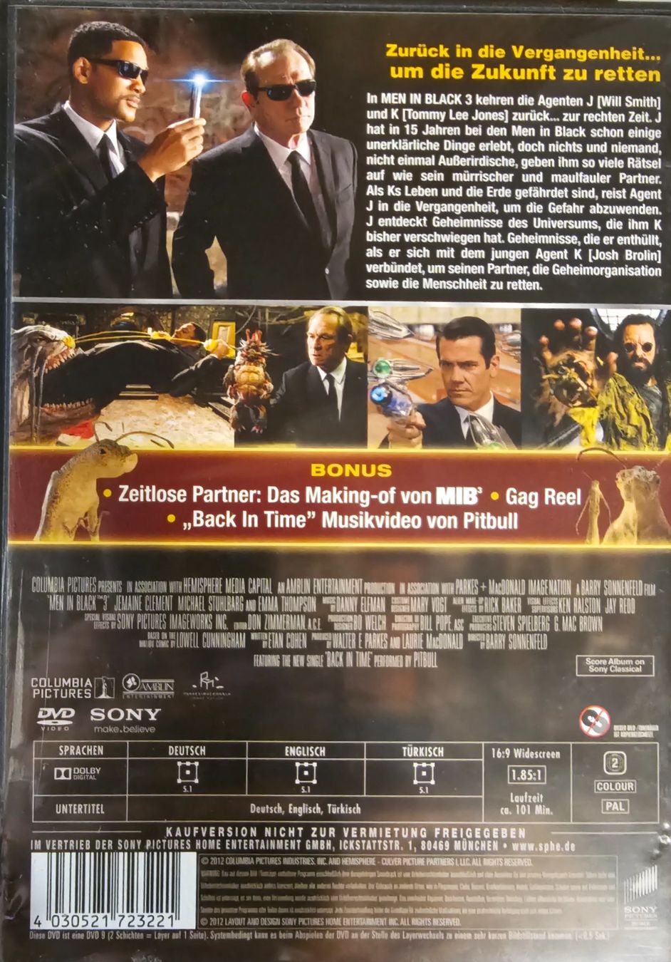 Tutti i DVDs: Men in Black 3 – Usato da Wahlen b. Laufen venduto da Cg10 1