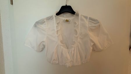 Trachtenbluse ✨ Einmalig Wenger weiss m. Rüschen neuwertig