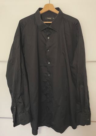 Langarm Hemd schwarz, von Dressmann, Grösse 51/52 (5XL)
