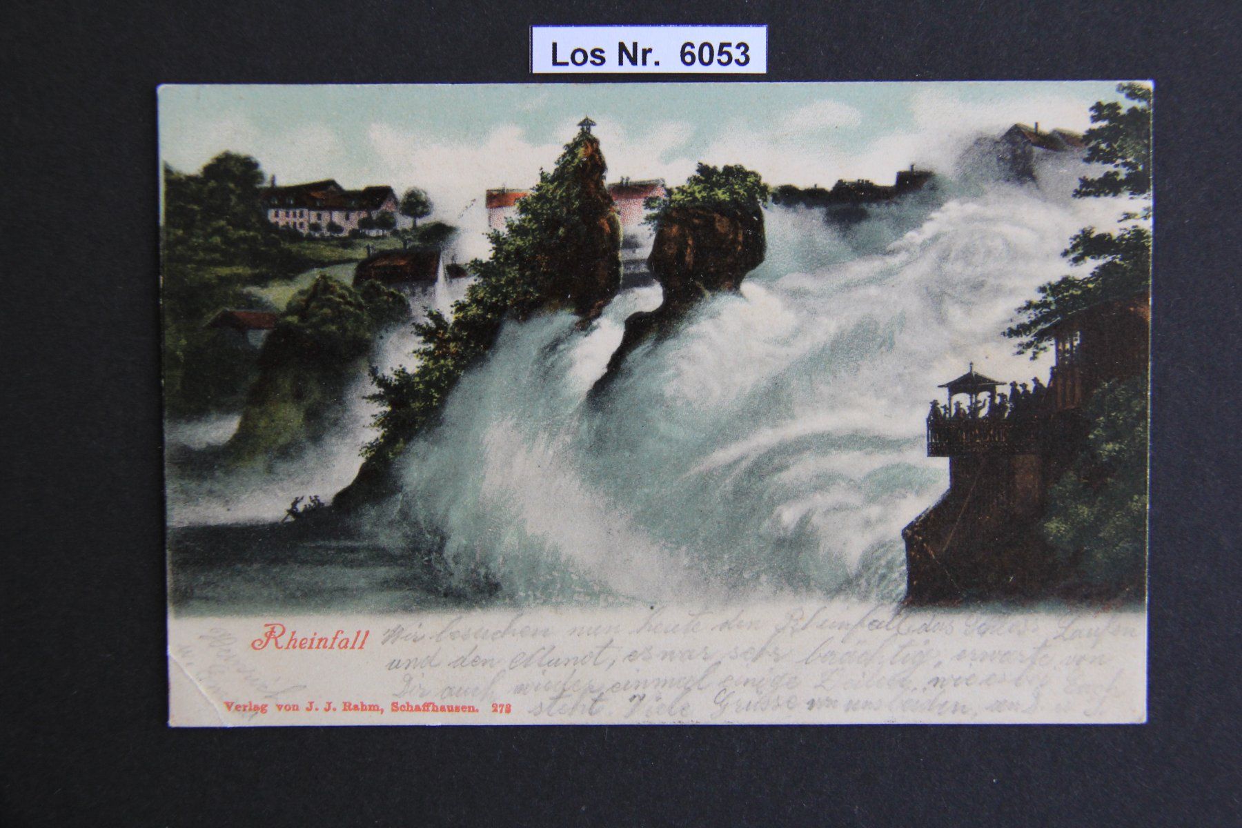 Ansichtskarten: Ansichtskarte Rheinfall um 1900 (Litho)             Los 6053 – Gebraucht aus Volken von jukon65