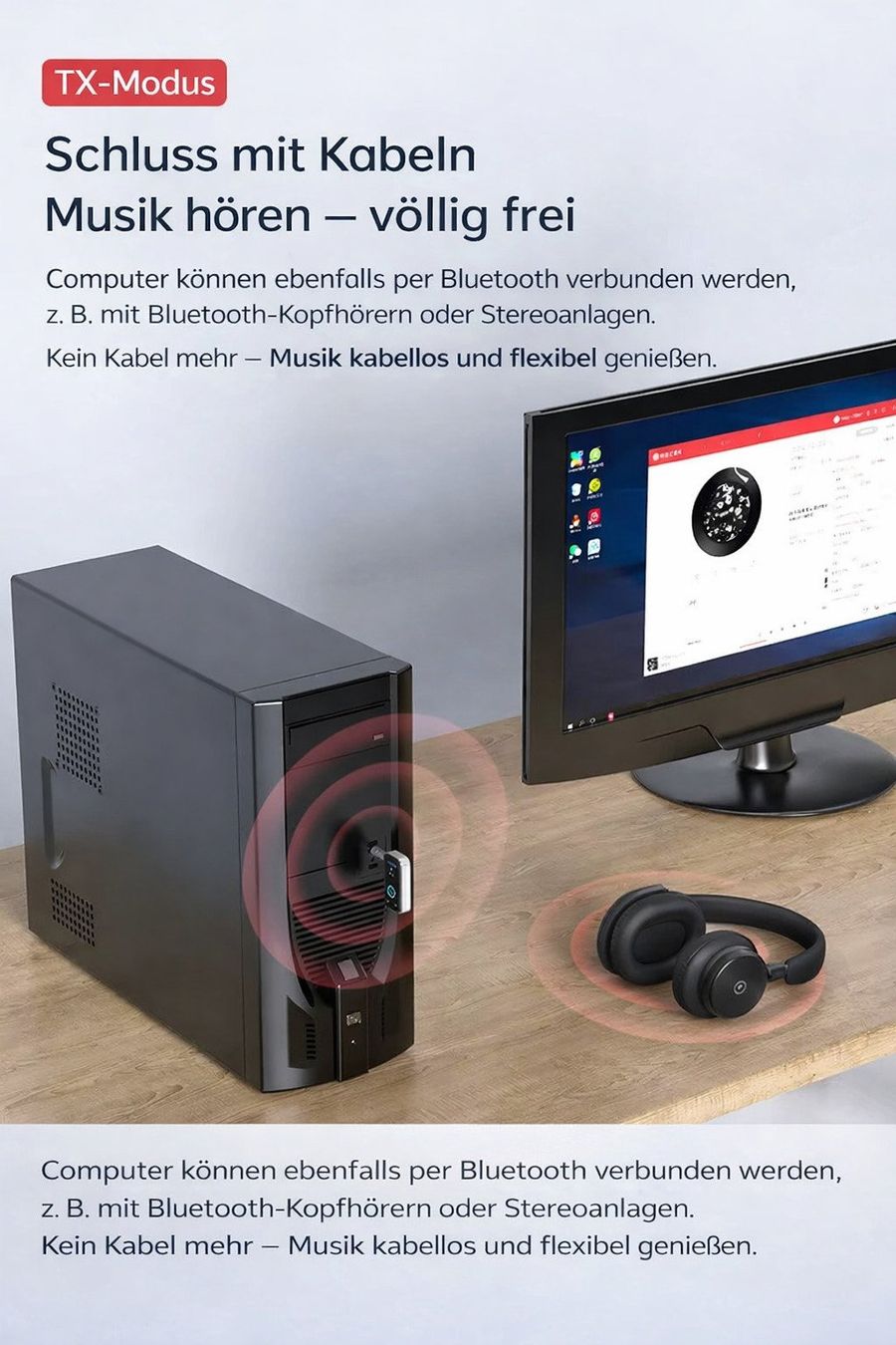Unità & Adattatore: BT 5.3 Audio Empfänger & Sender -3,5mm Aux Bluetooth Adapter – Nuovo (secondo la descrizione) da Winterthur venduto da SwissTechStore 2