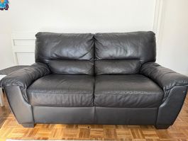 Ledersofa-Garnitur zu verkaufen (Occasion) 