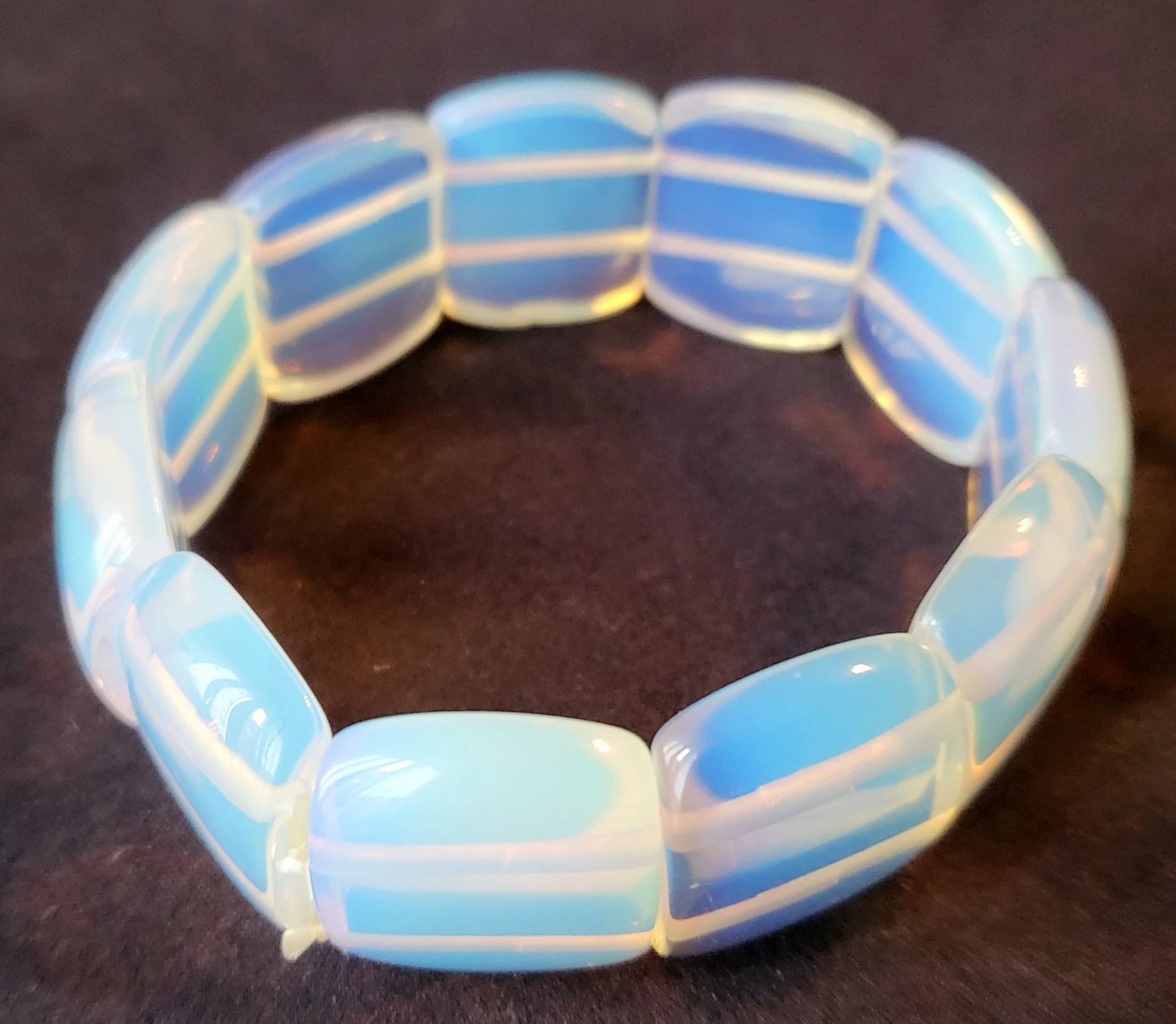 Bracciali & Braccialetti: Bracelet extensible en pierre de lune. – Usato da Neuchâtel venduto da wikit 1