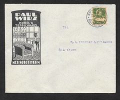 Solothurn illustrierter Brief Paul Wirz Möbelhaus 20.6.1925