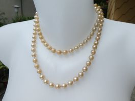 Lange Vintage Perlen-Kette, 50er Jahre, 92cm