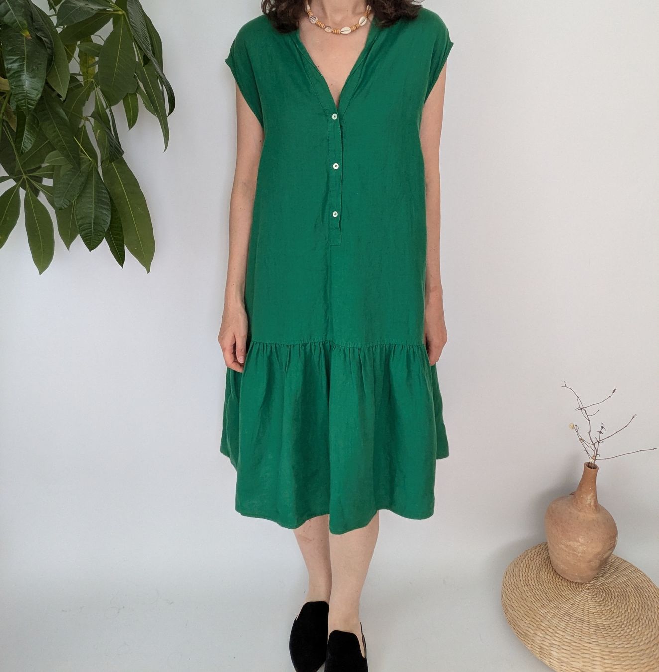 Vestiti: Leinenkleid kurzarm grün  Grösse XL  – Usato da Rorschach venduto da olg_5qq2