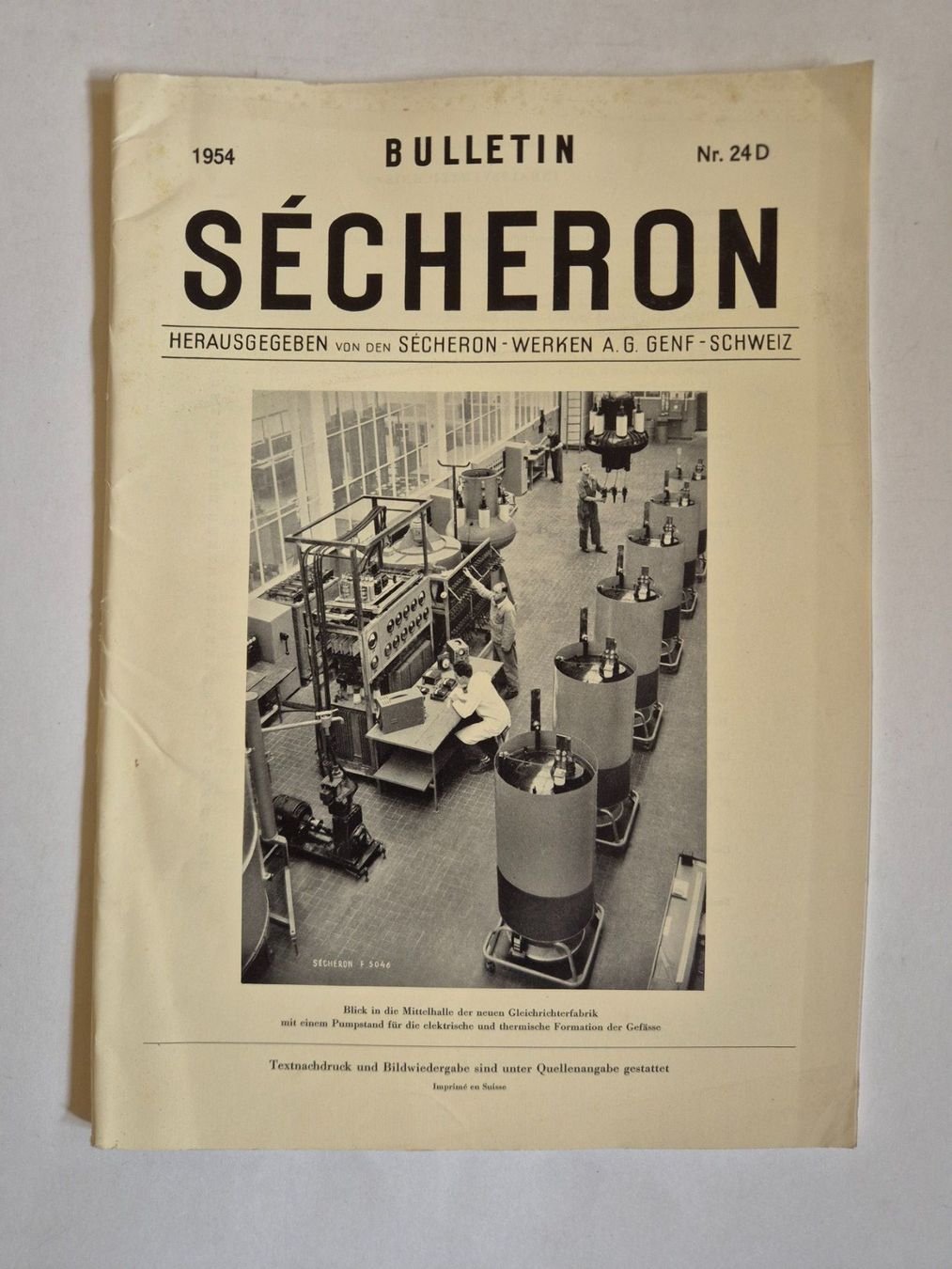 Zeitschriften & Magazine: Bulletin Sécheron Nr. 24D 1954 Technik – Gebraucht aus Langendorf von zvonu161