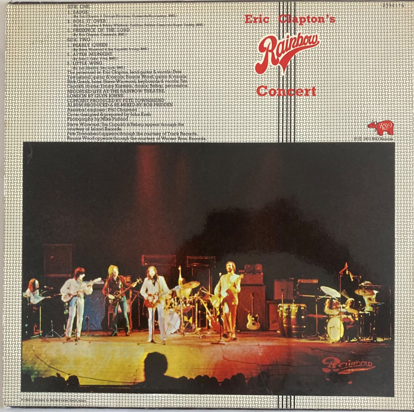 Dischi in vinile: ERIC CLAPTON - ERIC CLAPTON'S RAINBOW CONCERT – Usato da Poliez-Pittet venduto da Newtown-Records 1
