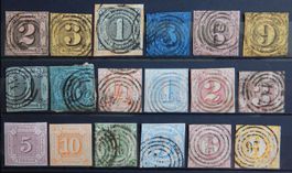 Thurn und Taxis ex. Kat. 5-23 */(*)/gest. 1852/61 Kat. 629 E
