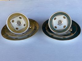 2 Vintage Sammel-Tassen-Sets, edles Design, Top Zustand