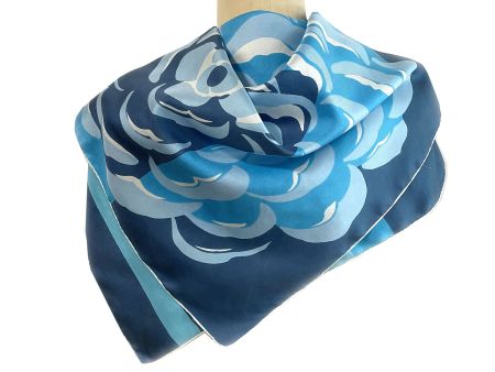 Foulard Seide Jean Desses France grosse Blüte VINTAGE 1980s