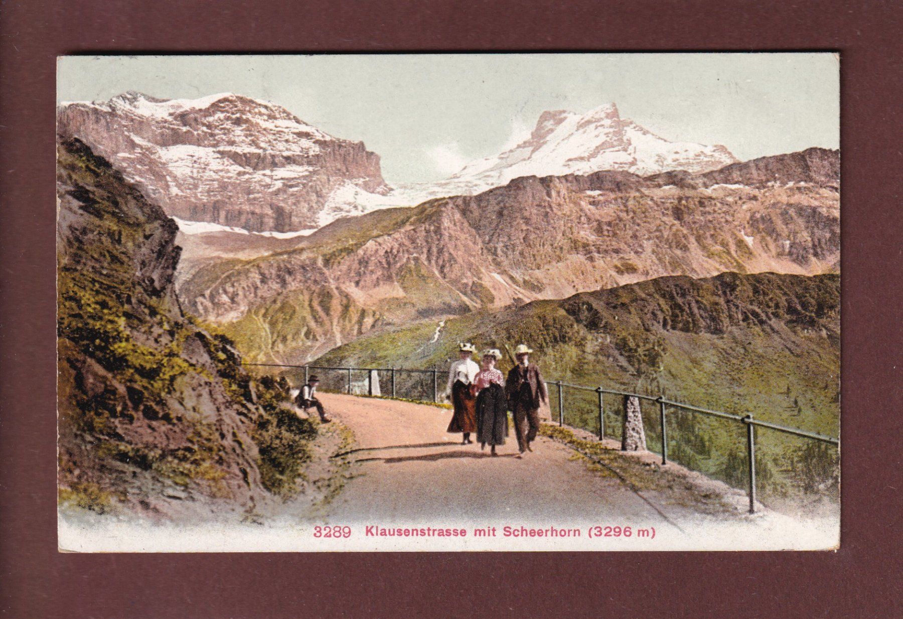 Cartoline postali: KLAUSENSTRASSE - Leute - Scheerhorn - 1908 – Usato da Pully venduto da nicecards