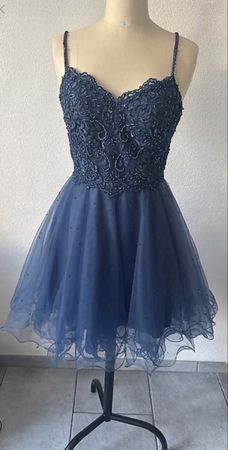 Blaues Cocktailkleid, Grösse 34, perfekt für den Frühling!