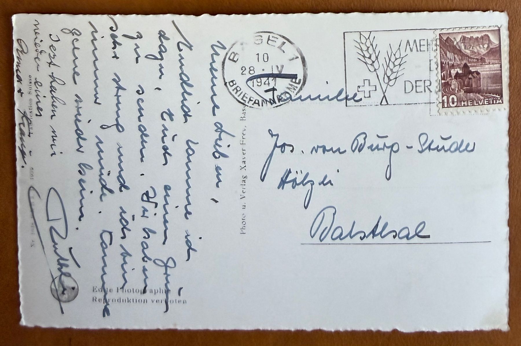 Cartoline postali: Basel - Rheinpartie u, Dampfschiff "Blitz" 1941 – Usato da Lutry venduto da Ediego 1