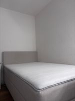 Jugend-Boxspring Bett grau 140x200 cm mit Kopfteil