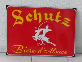 Emailschild Schutz Bier Plaque émaillée pour la bière Schutz