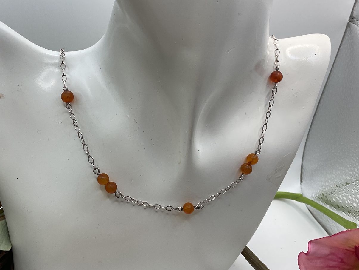 Catenine: Altes, leichtes Collier Bernstein mit Sterlingsilber – Usato da luzern venduto da Alpendorf1