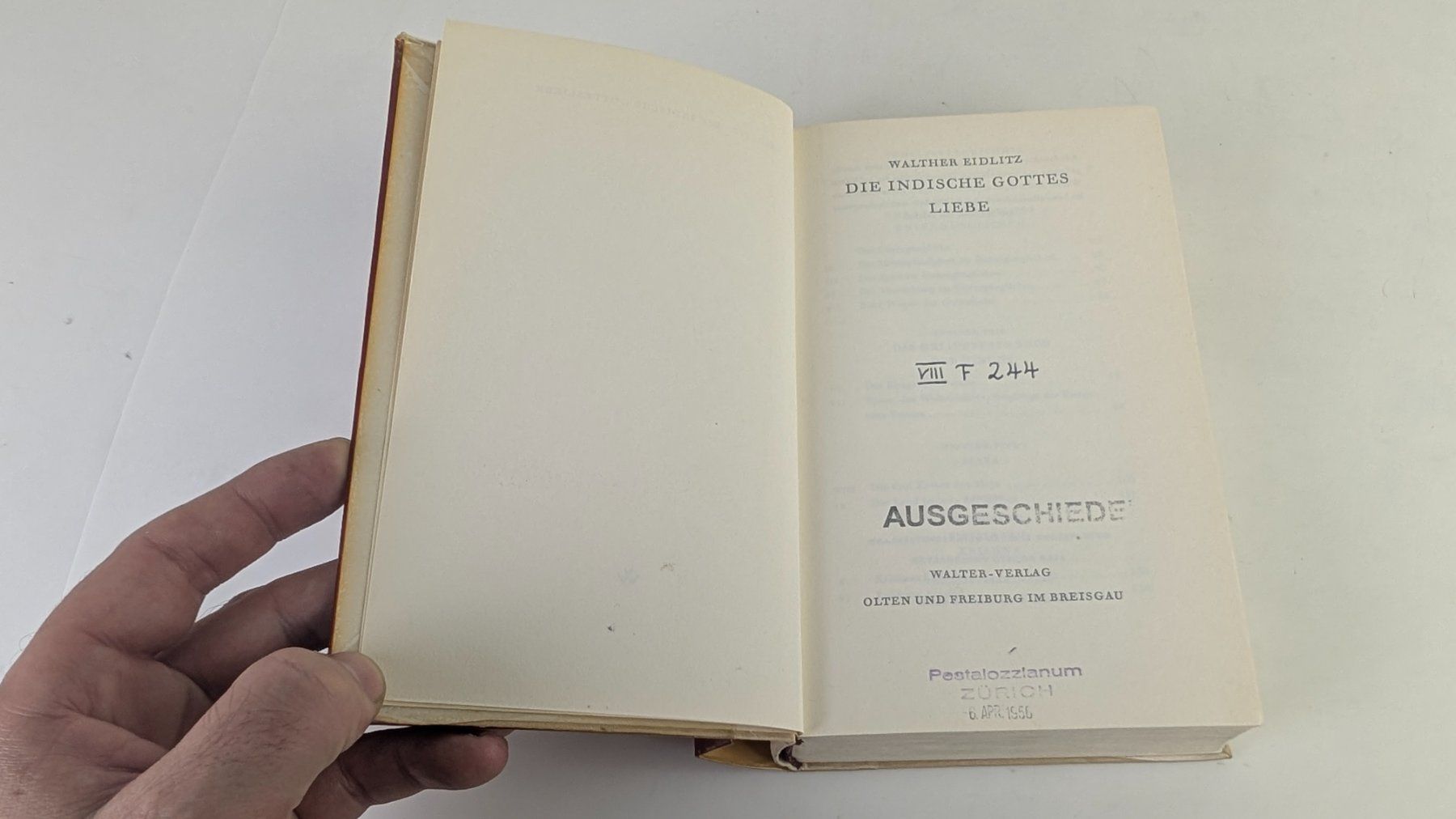 Libri: Die indische Gottesliebe, 1955 Walther Eidlitz – Usato da Zürich venduto da 1.Simon 3