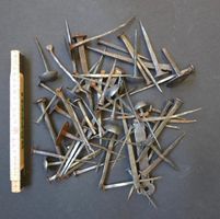Handgschmiedete Nägel, 65 Stück ~ 200 - 300 Jahre alt