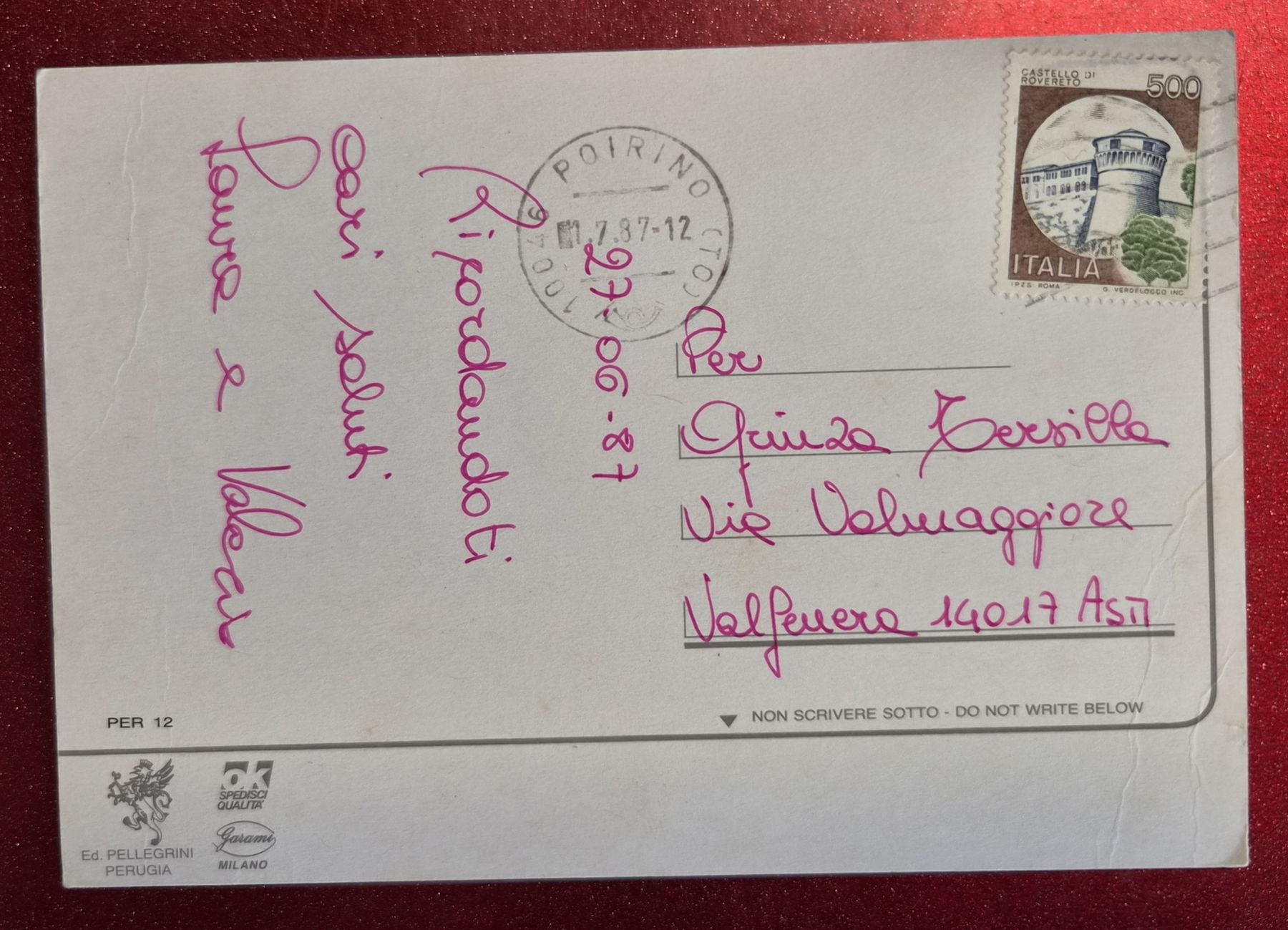 Cartoline postali: Perugia Italien 9 Ansichten 1987 – Usato da Melchnau venduto da Fishel 1