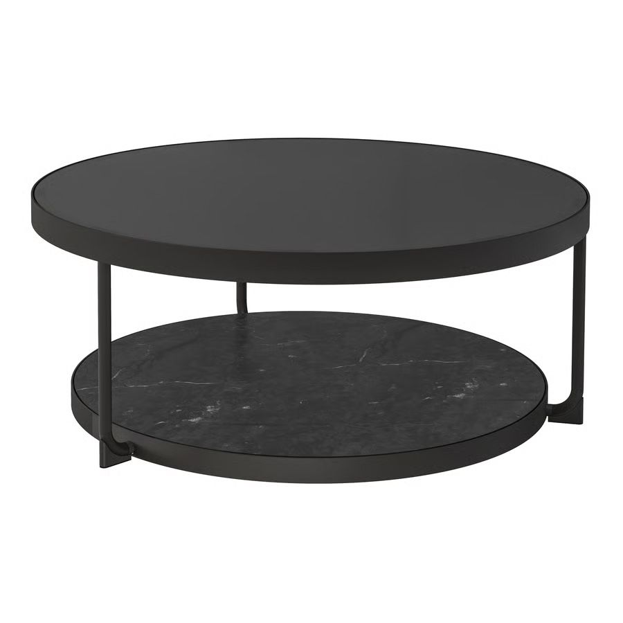 Ikea Tables: Round coffee table black marble effect top metal frame 88cm – Neuf (Voir description) à Basel par rak_z6kc 3