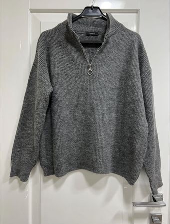 Strickpullover mit Reissverschluss Gr. S