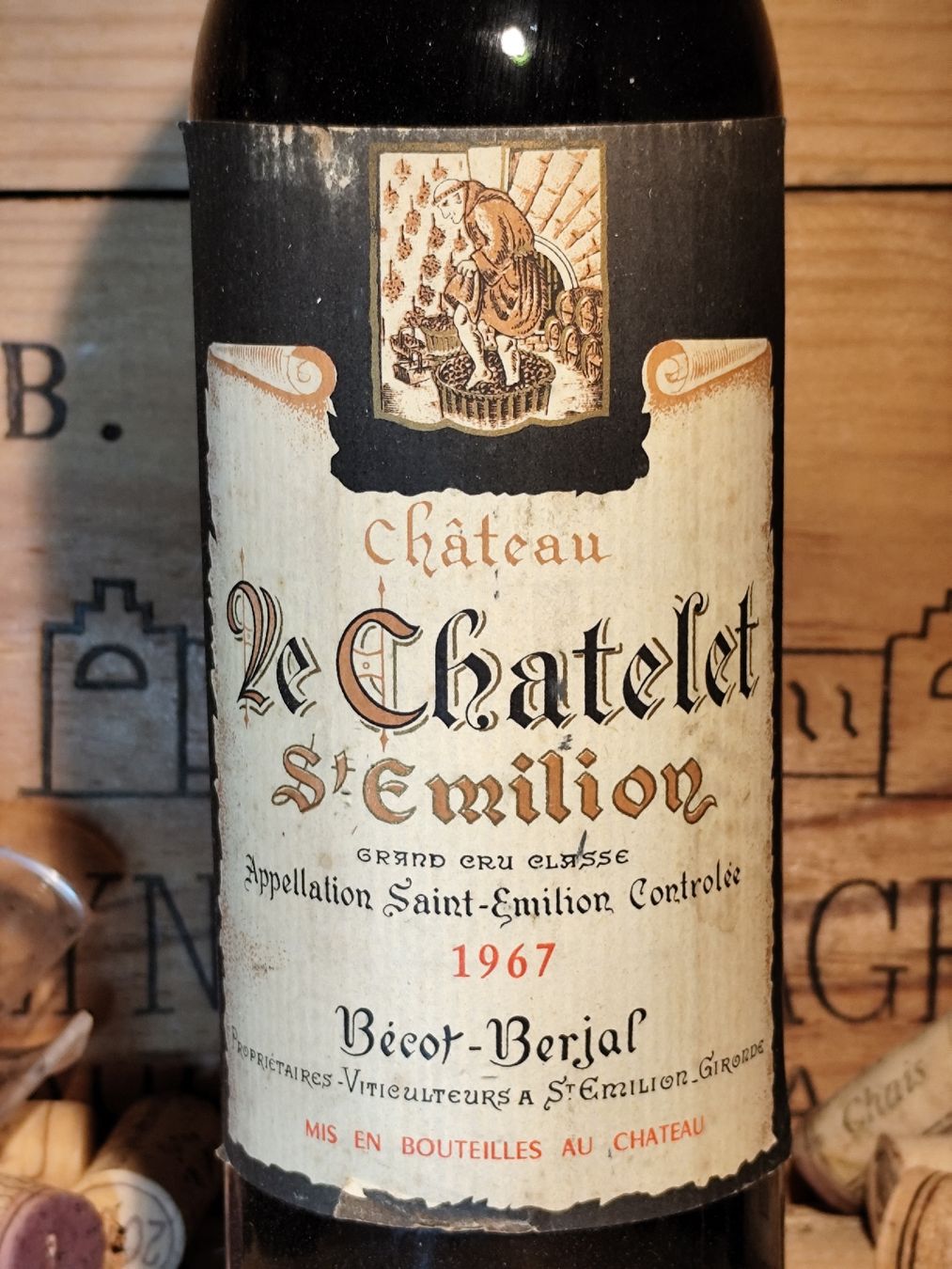 Vino: 1967 St Emilion GCC Chateau Le Chatelet – Nuovo e nell'imballaggio originale da Büsserach venduto da Vintage-vins
