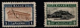 2 timbres anciens Grèce - 1927 - Obl.