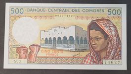 500 FRANCS / KOMOREN ND (1986) (BANKFRISCH)
