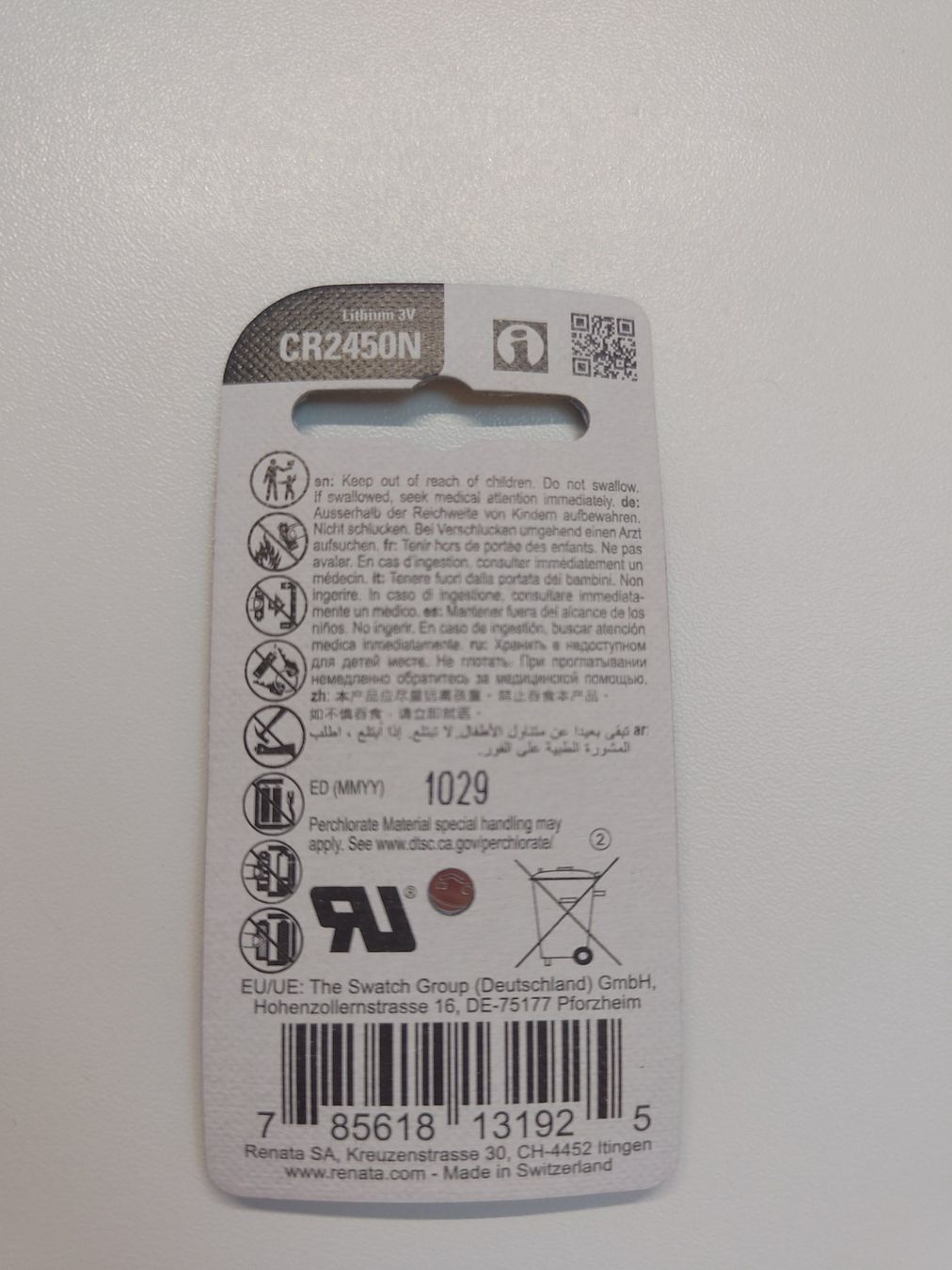 Accus & piles: Renata CR2450N Lithium 3V – Neuf avec emballage d'origine à Liestal par Kratzilla 2