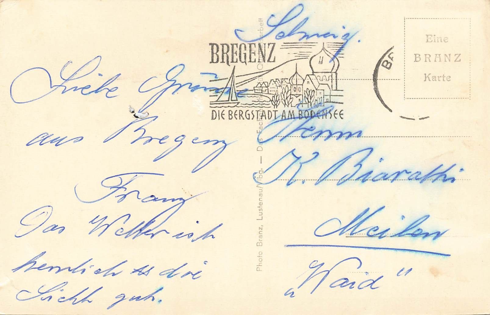 Cartoline postali: Bregenz am Bodensee pfänderbahn Gondelbahn – Usato da Biasca venduto da Blenio71 1