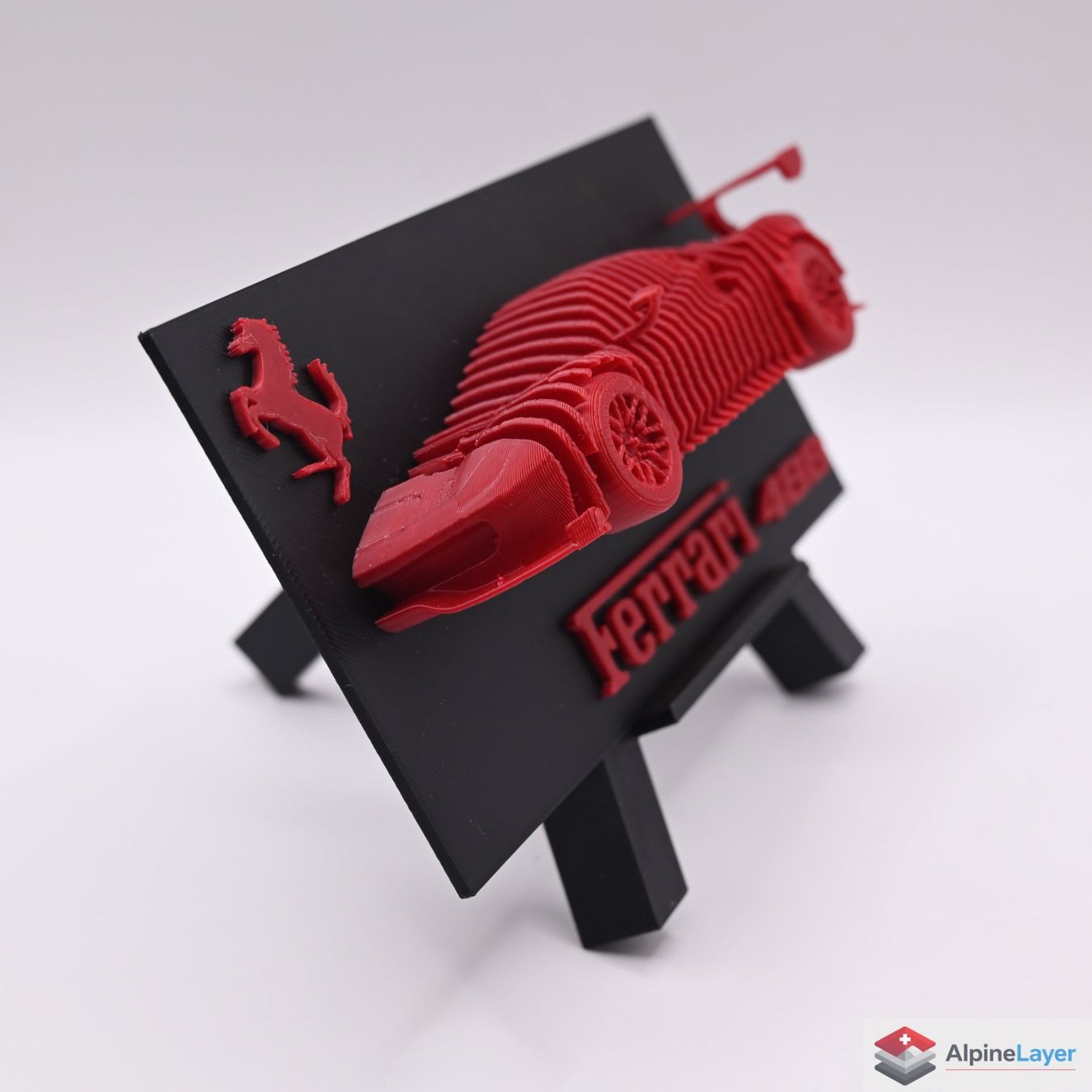 Statuette: Ferrari 488 Layered 3D Printed Wall Art Red Black – Nuovo (secondo la descrizione) da Losone venduto da AlpineLayer 4