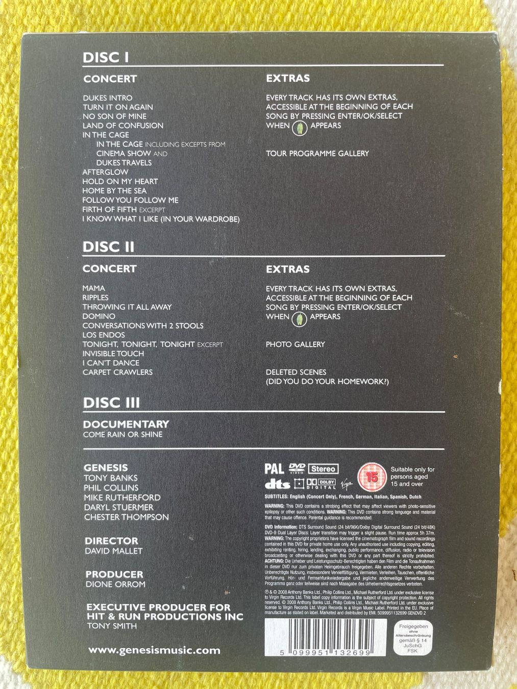 Tutti i DVDs: GENESIS-3DVD WHEN IN ROME 2007 (DIGIPACK) – Usato da Rorschacherberg venduto da CD-Roli 1