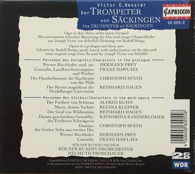 CD: Victor E. Nessler - Der Trompeter von Säckingen – Usato da Grüningen venduto da azulamarillo 1