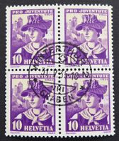 1934 - Pro Juventute - Znr. PJ 70 / 4-er Block - gestempelt
