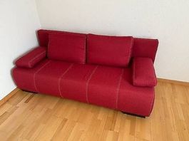 Sofa Rot ausziehbar (Bettsofa)