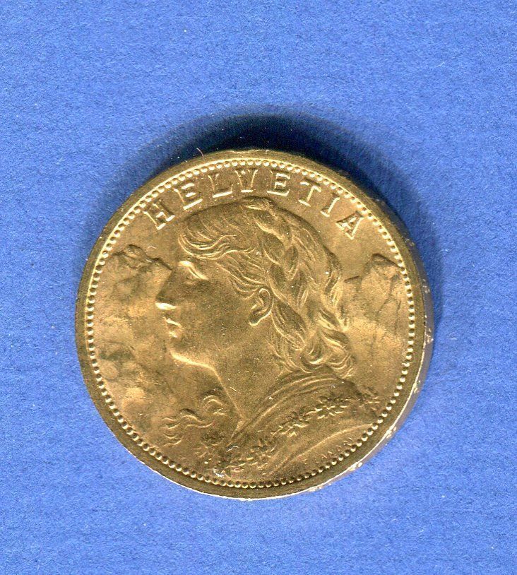 Tutti le monete: (073) 20 Fr. 1908 Vreneli Top Stgl Gold – Usato da Rüthi (Rheintal) venduto da erdnuessli1 1