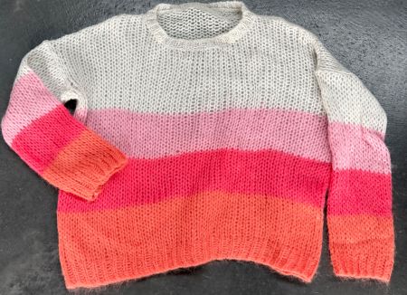 Damen Pullover gestreift mehrfarbig