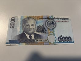 Laos 2000 Kip Banknote, Jahrgang 2011, Top Zustand!