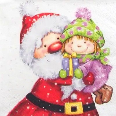 Tovaglioli: Serviette nikolaus mit mädchen (2Stk.) – Nuovo (secondo la descrizione) da Schlatt TG venduto da kreativ-atelier