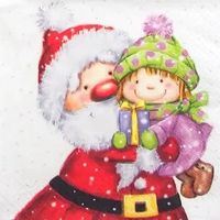 Serviette nikolaus mit mädchen (2Stk.)