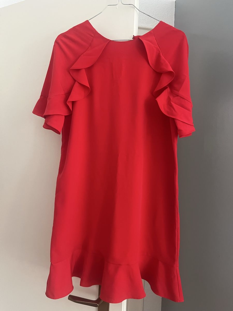 Zara Vestiti: Robe rouge à volants taille S bon état – Usato da Bellevue venduto da utilisatratice