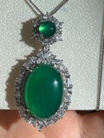 Schönes Collier in Silber 925 mit grossem Chrysopras