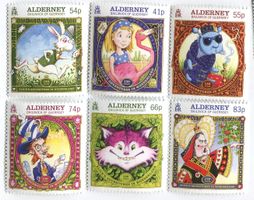 Briefmarken "Walt Disney. Alice im Wunderland". Alderney