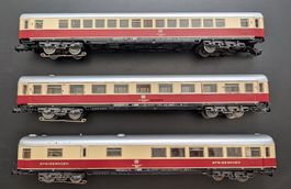 3 alte Märklin H0 TEE-Wagen mit Innenbeleuchtung