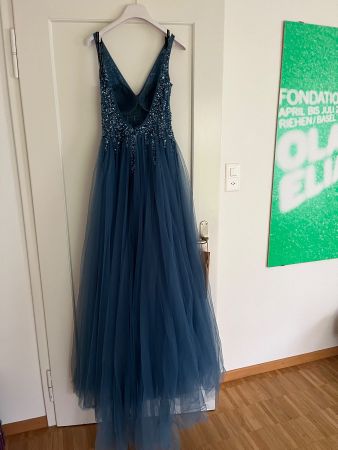 Abendkleid Christian Koehlert blau Grösse 34 neuwertig
