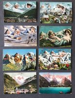 8 alte Postkarten, Eiger, Mönch und Jungfrau u.a., um 1900