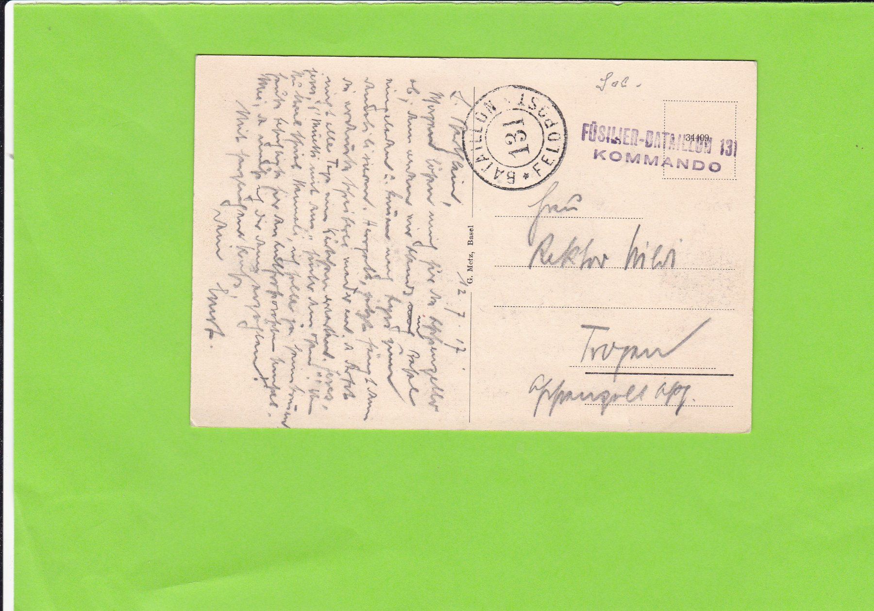 Cartoline postali: Arlesheim, Innenansicht Domkirche--Feldpost – Usato da St. Peterzell venduto da neckertal 1