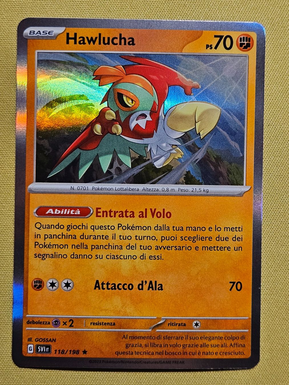 Pokémon Carte collezionabili: Scarlet & Violet - Hawlucha 118/198 IT – Usato da Bellinzona venduto da Pokemarco